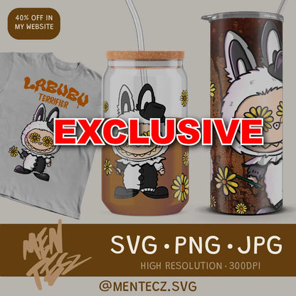 Terrifier Labubu SVG PNG – 20oz Tumbler Wrap, Libbey 16oz Wrap & T-Shirt Design | Exclusive for USA Crafters