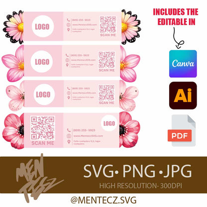 Cover letter in the shape of a flower and butterfly, fully editable, png