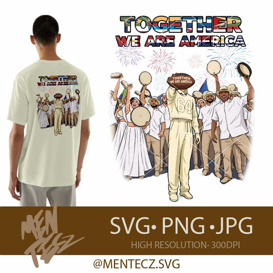 Bad Bunny Super Bowl SVG PNG | Together We Are America | Latino Pride Design | Cricut & Silhouette Cut File