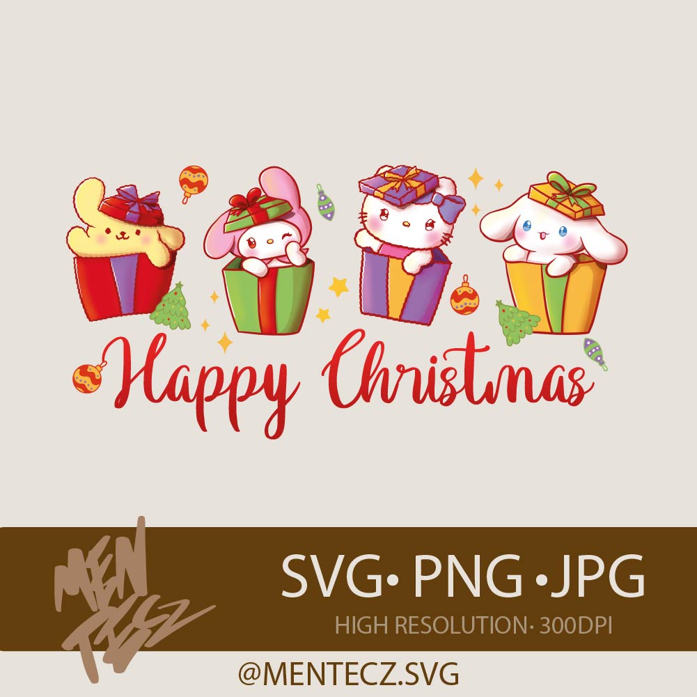 Hello kitty christmas png, svg, happy christmas, libbey 16oz, tumbler 20oz, kuromi png