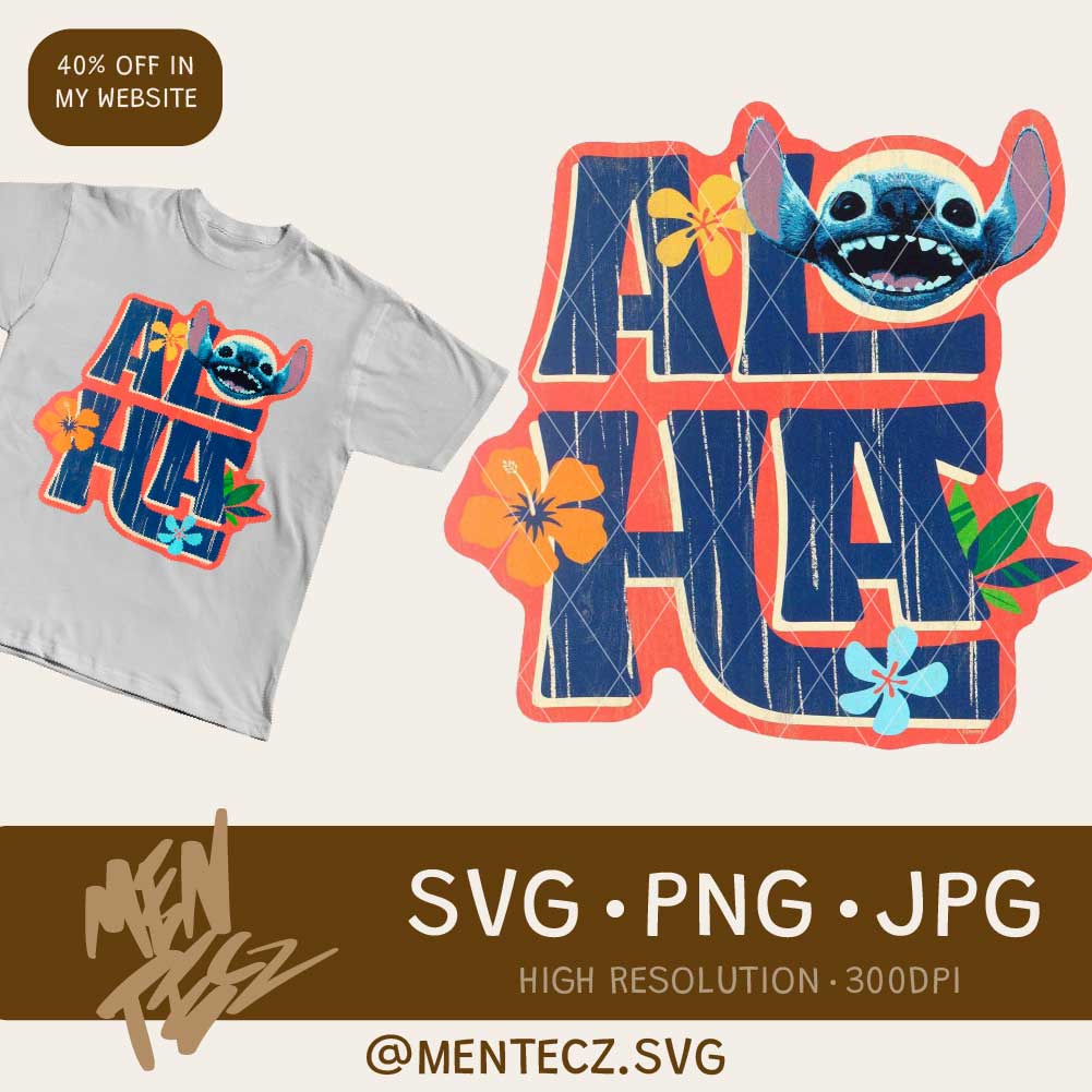 Aloha stitch for tshirt png, cricut , DTF, cameo MenteczSVG