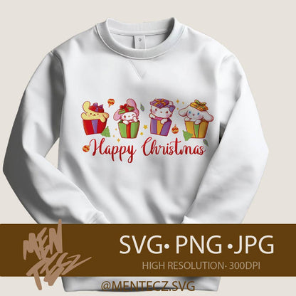 Hello kitty christmas png, svg, happy christmas, libbey 16oz, tumbler 20oz, kuromi png