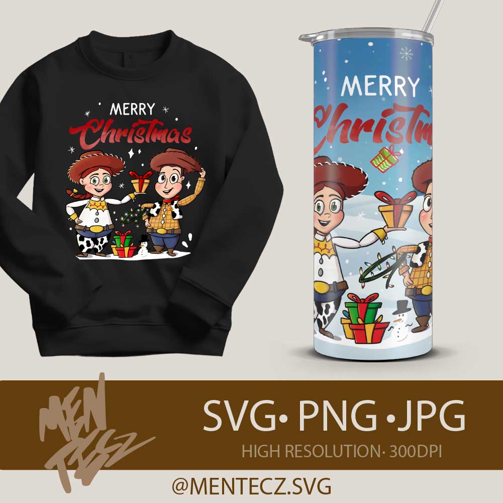 Toy Story Christmas Design – Cute Christmas Cowboy Cartoon Art for Sweatshirts, Sublimation & Holiday Merch
