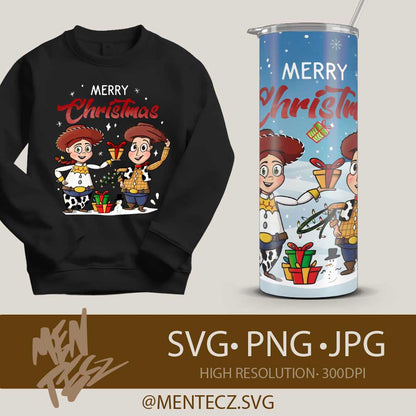 Toy Story Christmas Design – Cute Christmas Cowboy Cartoon Art for Sweatshirts, Sublimation & Holiday Merch