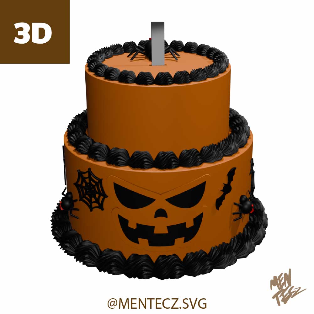 3D cake for Cake Toppers, 3mf , stl , double-tier cake