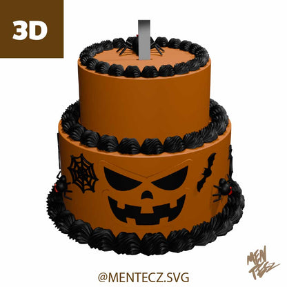 3D cake for Cake Toppers, 3mf , stl , double-tier cake