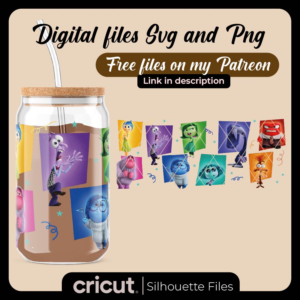 Inside out 2 wrap svg and png, ready for tumbler 40oz, 20oz and 17oz, Libbey 16oz, Stanley toppers