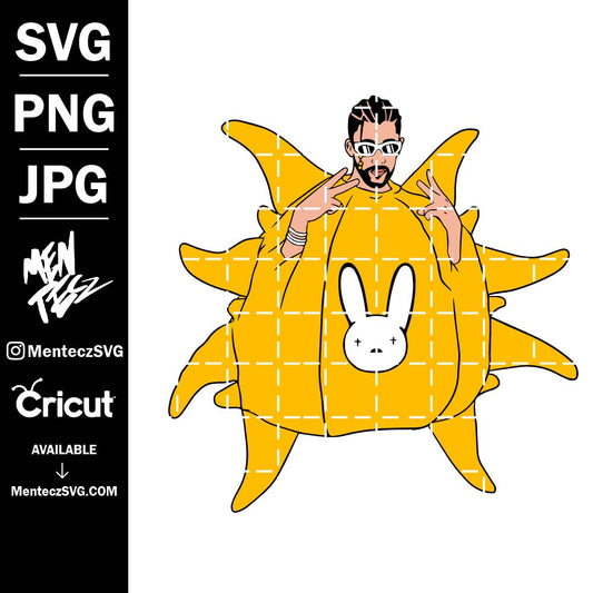 sun bad bunny svg, Bad bunny PNG and JPG,  Layered Digital File Clipart