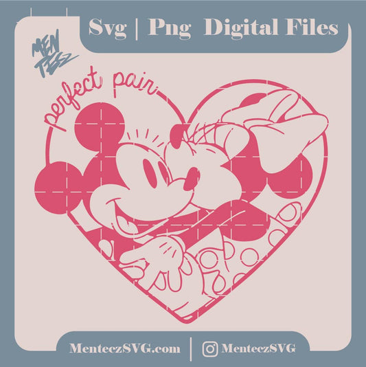 Diseño SVG para Cricut - Mickey mouse & minnie love svg, minnie svg  san valentine,  Disney svg, san valentin mickey and minni - MenteczSVG