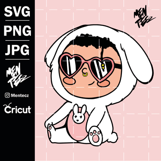 Baby benito svg, Bad Bunny Easter svg, Png & Jpg  Digital Download, San valentin, badbunny