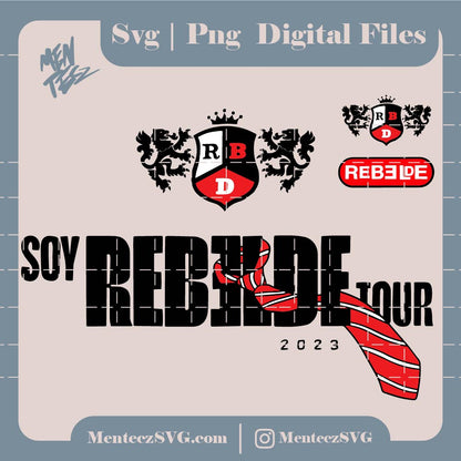 Rebelde SVG, Cutting File, Png Eps Dxf Digital Clipart, Great for Viny Decals, Stickers, T-Shirts, Mugs & More! RBD, Soy Rebelde,