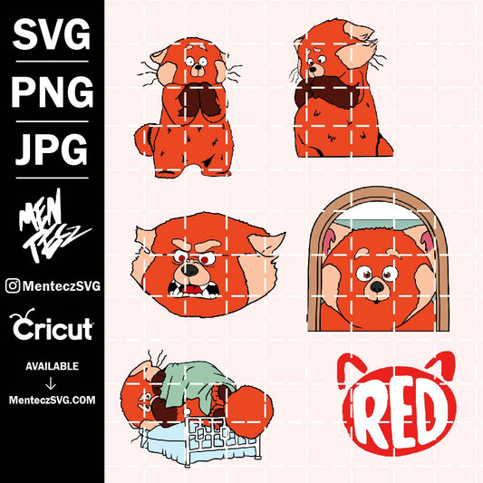 Turning Red Bundle Svg, Red Disney Svg, Red Png, Turning Red Clipart, Turning Red Svg, Printable Cliparts Transparent Files, Digital Files, zorro