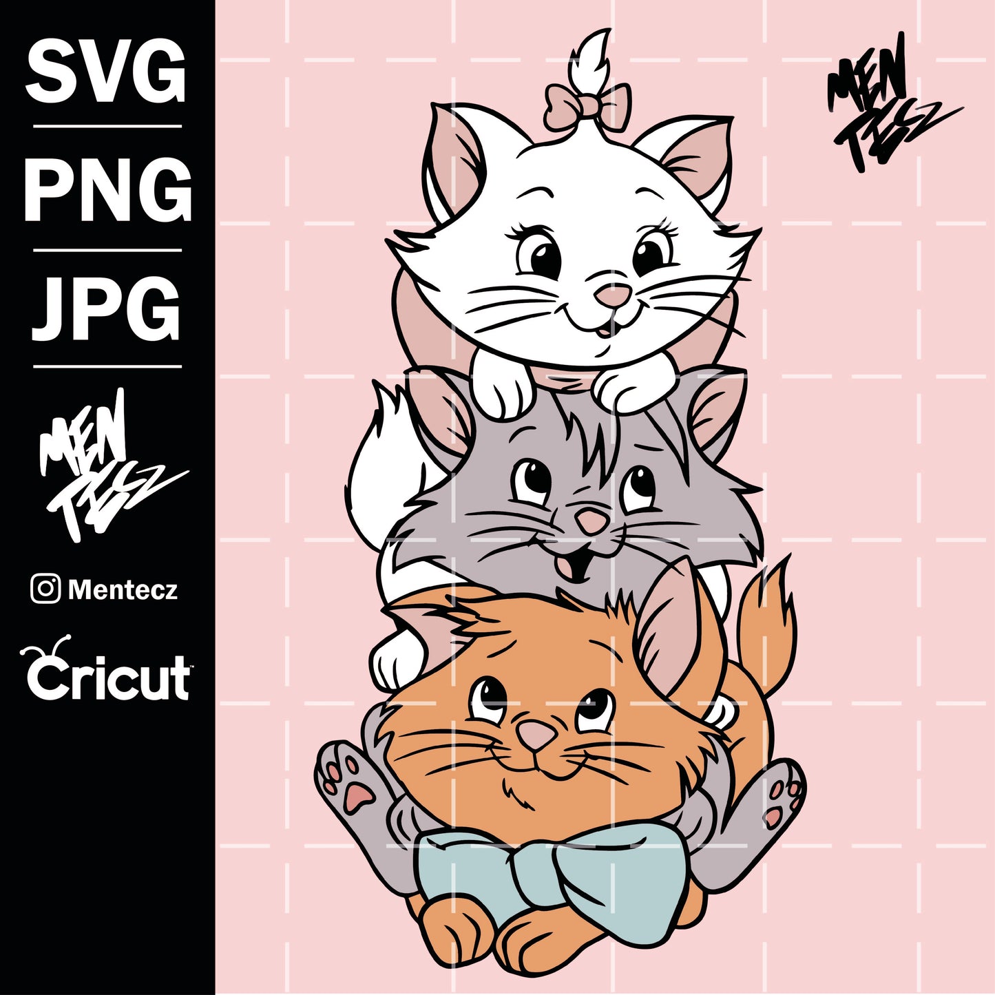 The Aristocats svg, Marie, Berlioz, Toulouse svg png jpg