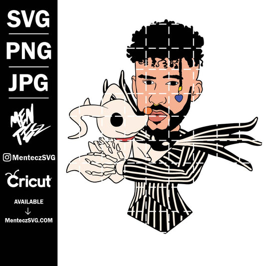 Diseño SVG para Cricut - Bad bunny jack skeleton svg, png, jpg halloween svg, un halloween sin ti svg, un verano sin ti svg - MenteczSVG