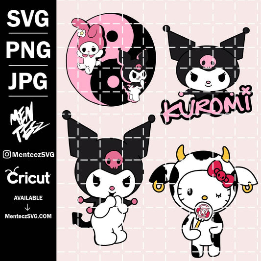 Hello Kitty cow Svg, png, jpg, Hello kitty, cow hello kitty svg