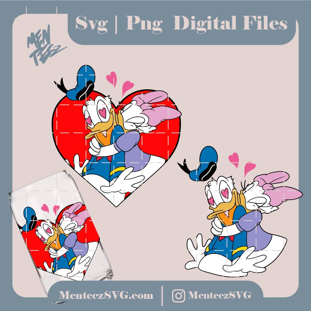 Donald duck and daisy san valentine svg, Disney svg, Valentine's Day svg, png