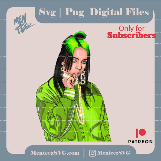 Billie eilish PNG, For subscribers only