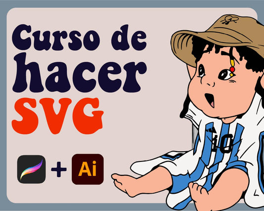 Curso de hacer SVG y PNG, con Procreate e Illustrator.
