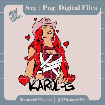 Karol G Valentine's Day SVG, Digital Download, Karol G png, Valentine's Day svg, png
