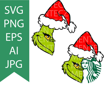 Grinch starbucks SVG, Grinch face cut file, Grinch image png, High Quality SVG, Christmas Cut File, Cricut, Silhouette Cut File